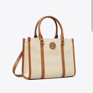 Tory Burch Beige and Brown Tote Bag